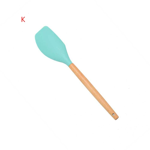 Силиконовые кухонные инструменты, ложка, венчики для яиц, столовая посуда, лопатка, антипригарная посуда для выпечки, термостойкие аксессуары, принадлежности - Цвет: K