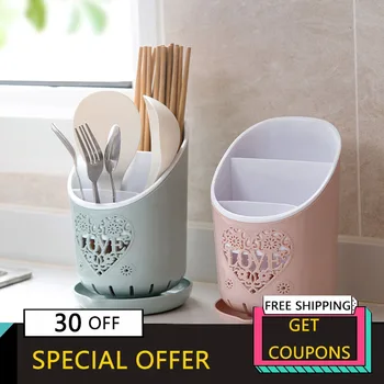 

Kitchen Cutlery Storage Drain Bucket Cooking Utensils Kitchen Organizer Kitchen Container Spoon Fork Storage Knife Block Holder