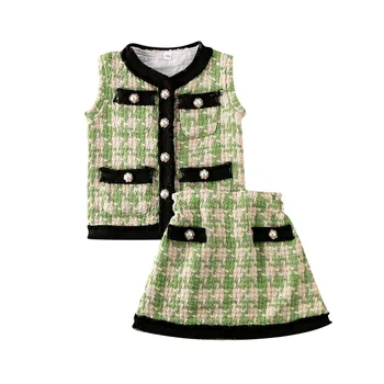 

Toddler Baby Girl Spring Clothes Plaid Coat Tops+Tutu Dress Formal Party Outfits
