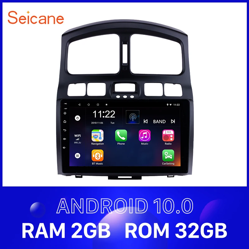 Автомагнитола Seicane 2Din Android 10 0 Navi 9 "головное устройство для Hyundai Classic Santa Fe 2005-2015 GPS