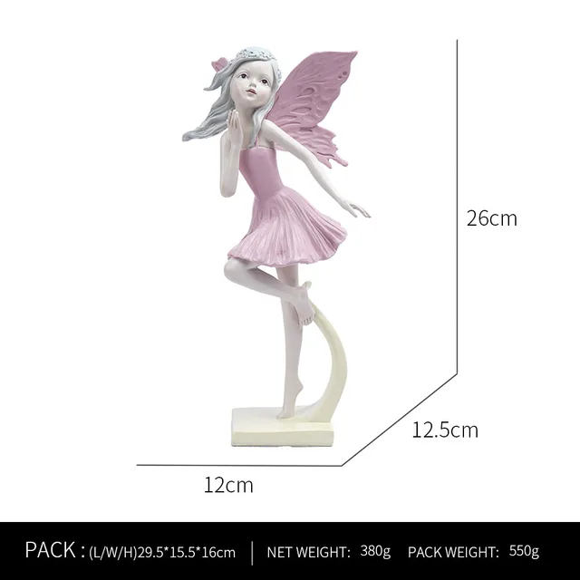 Ornaments For Home Cute Girl Rabbit Elephant Horse Statues Sculptures Figurines For Interior Room Decor Living Room Decoration Flower Fairy B
