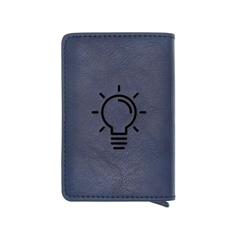 

Unique light bulb Design Pu Leather Card Holder Wallets Men Women Slim Small Credit Card Short Purse