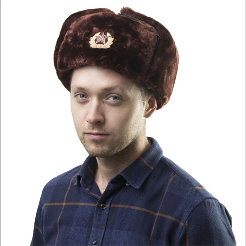WZCX, советские военные камуфляжные значки, пилот, охотник, шапка, сохраняющая тепло, защита от холода, ушанка, мужские снежные шапки