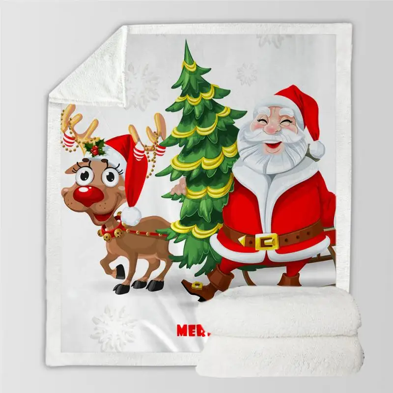 

150*200cm Super Soft Warm Snowman Pattern Blanket Polyester Blanket Merry Christmas Blanket Christmas Decor Sofa Bed Blanket
