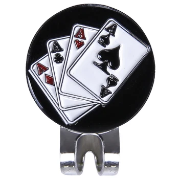 

Magnetic cap clip removable metal golf black poker marker set