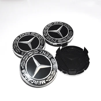 

4 PCS 75mm Car Emblem Badge Sticker Wheel Centre Caps Hubcap For Mercedes benz A B R Class GLK GLA E200 C200L C300 Car styling