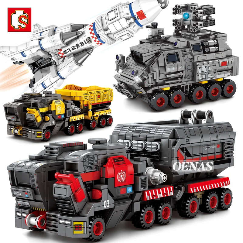 Sembo MOC High-Tech Wandering Earth Engineering Truck Pilot Carrier Rocket Space Spaceship Children Building Blocks Kid Toy Gift | Игрушки и