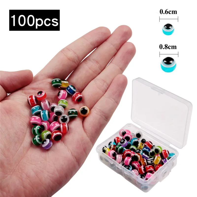 

100pcs Fishing Rigging Plastic Beads Round Colorful Fishing Beads Multiple Colors Mixed Bait Lures Carp Fishing Tackle Pesca