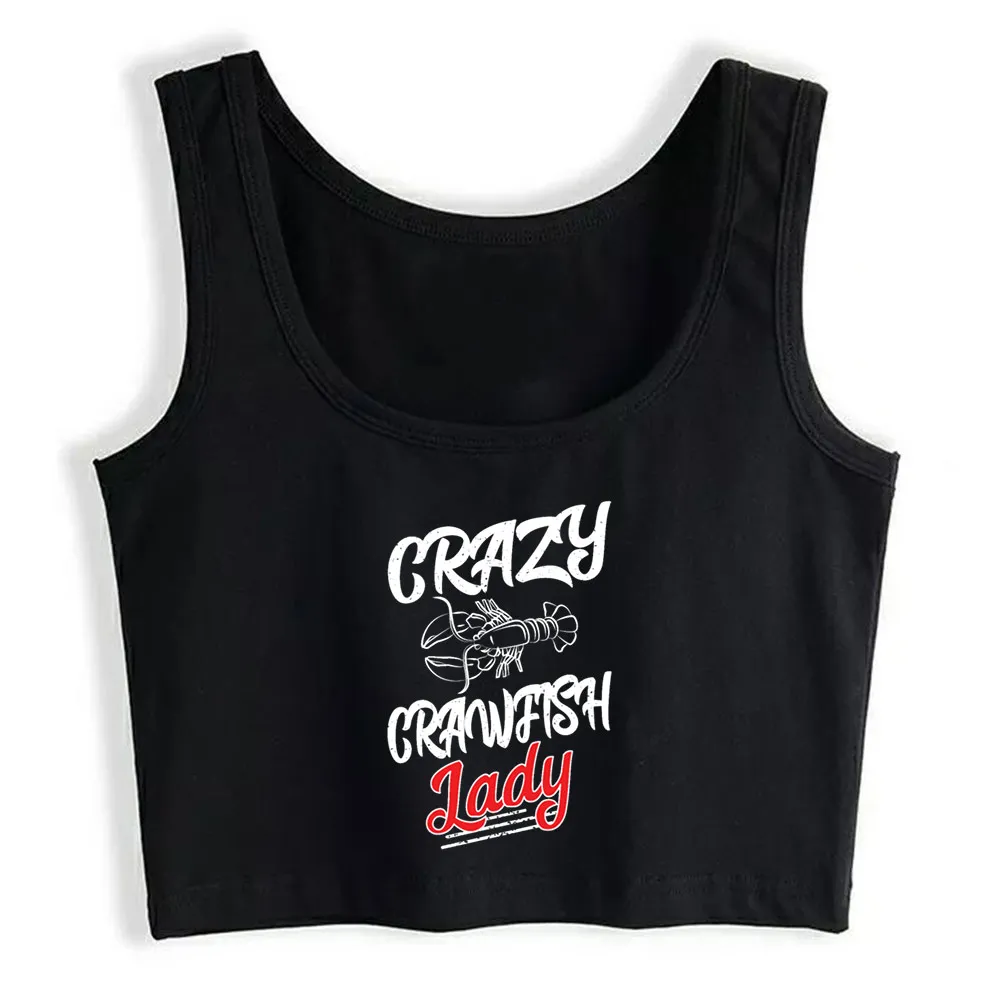 Кроп-Топ женский с надписью Crazy Crawfish в стиле хип-хоп | Женская одежда
