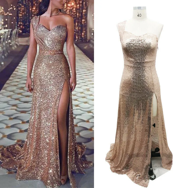 

Sexy Women Feast Elegant Sequin Sleeveless Bodycon Long Evening Party Maxi Dress