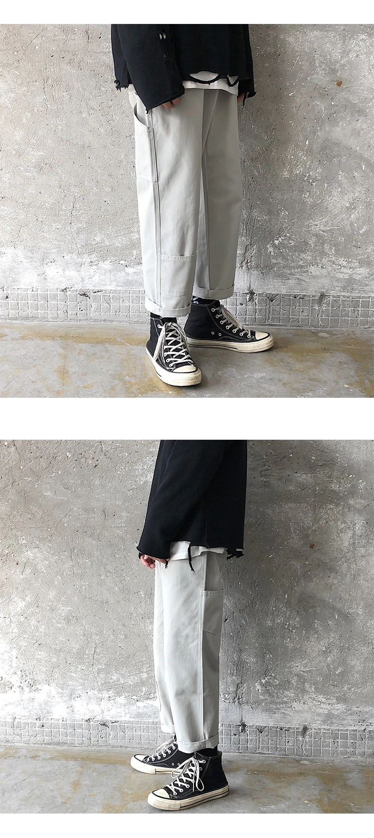Autumn Multi-pocket Pants Men's Fashion Solid Color Casual Joggers Pants Man Streetwear Wild Hip-hop Loose Straight Trousers