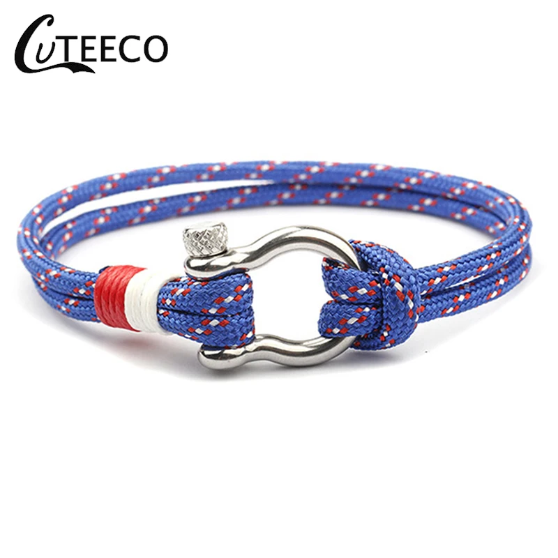 

CUTEECO Anchor bracelet Vintage High Quality Silver Plated Rope Bracelet European Style Snake Chain DIY Charm Bracelets Jewelry