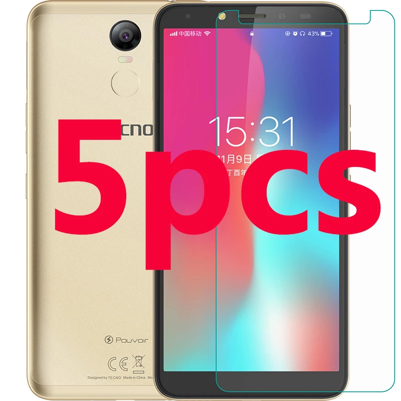 5 шт. закаленное стекло для tecno pouvoir2/power 2 pro la7 Стекло 9h защитная пленка Защитная