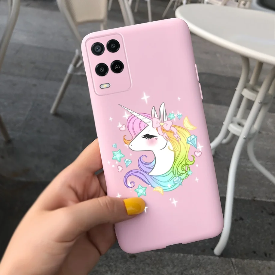 phone pouches For OPPO A54 A 54 2021 Case Silicone Phone Cover For OPPOA54 CPH2239 CPH2195 A 54 5G Shockproof Soft Bumper 6.5 inch Cute Covers mobile pouch Cases & Covers