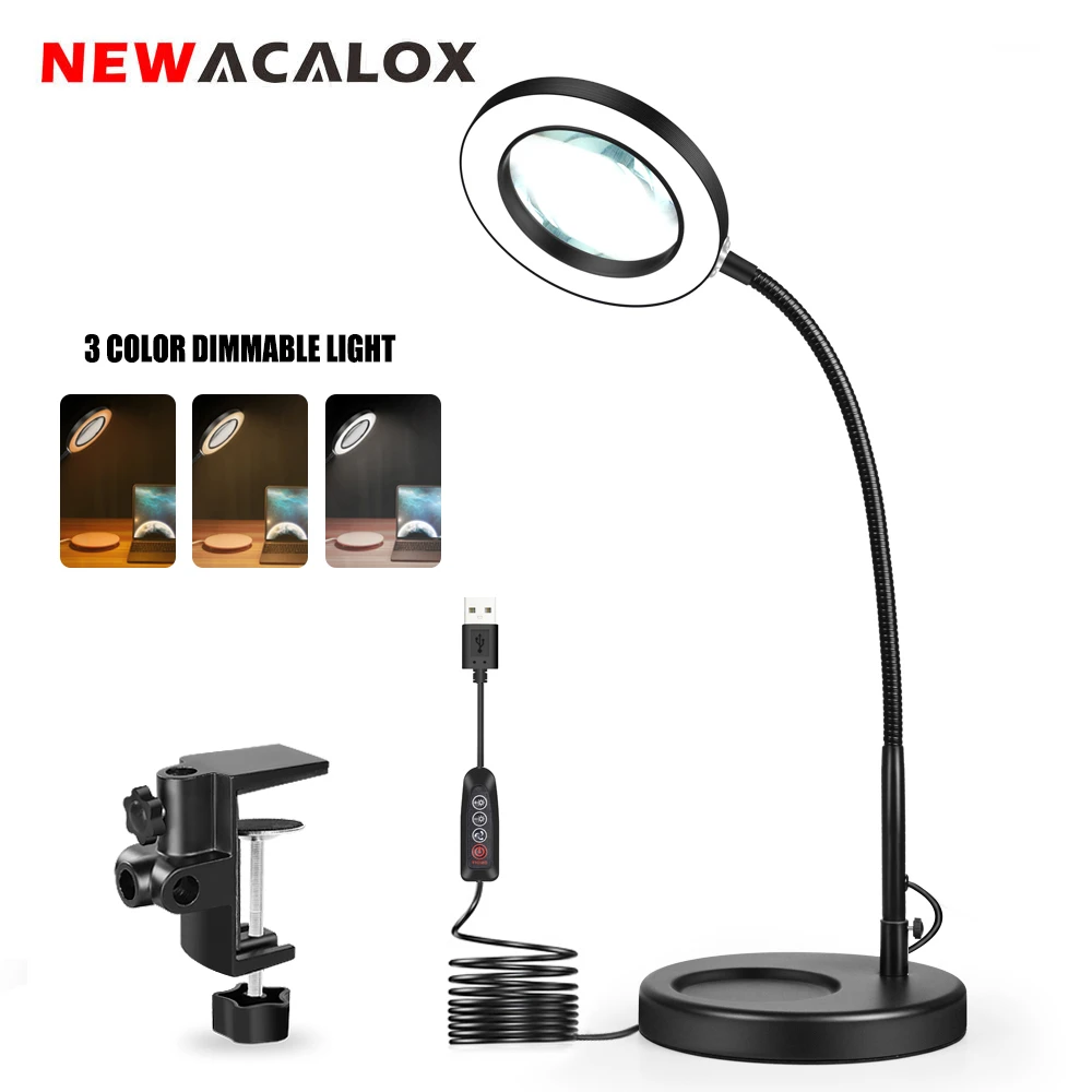 Newacalox magnifier desk lamp Clearance