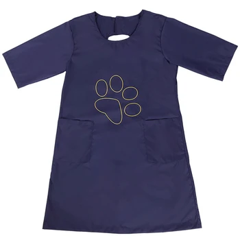 

Professional Waterproof Pet Grooming Staff Gown Anti-Static Dog Cat Apron Half Sleeve-M
