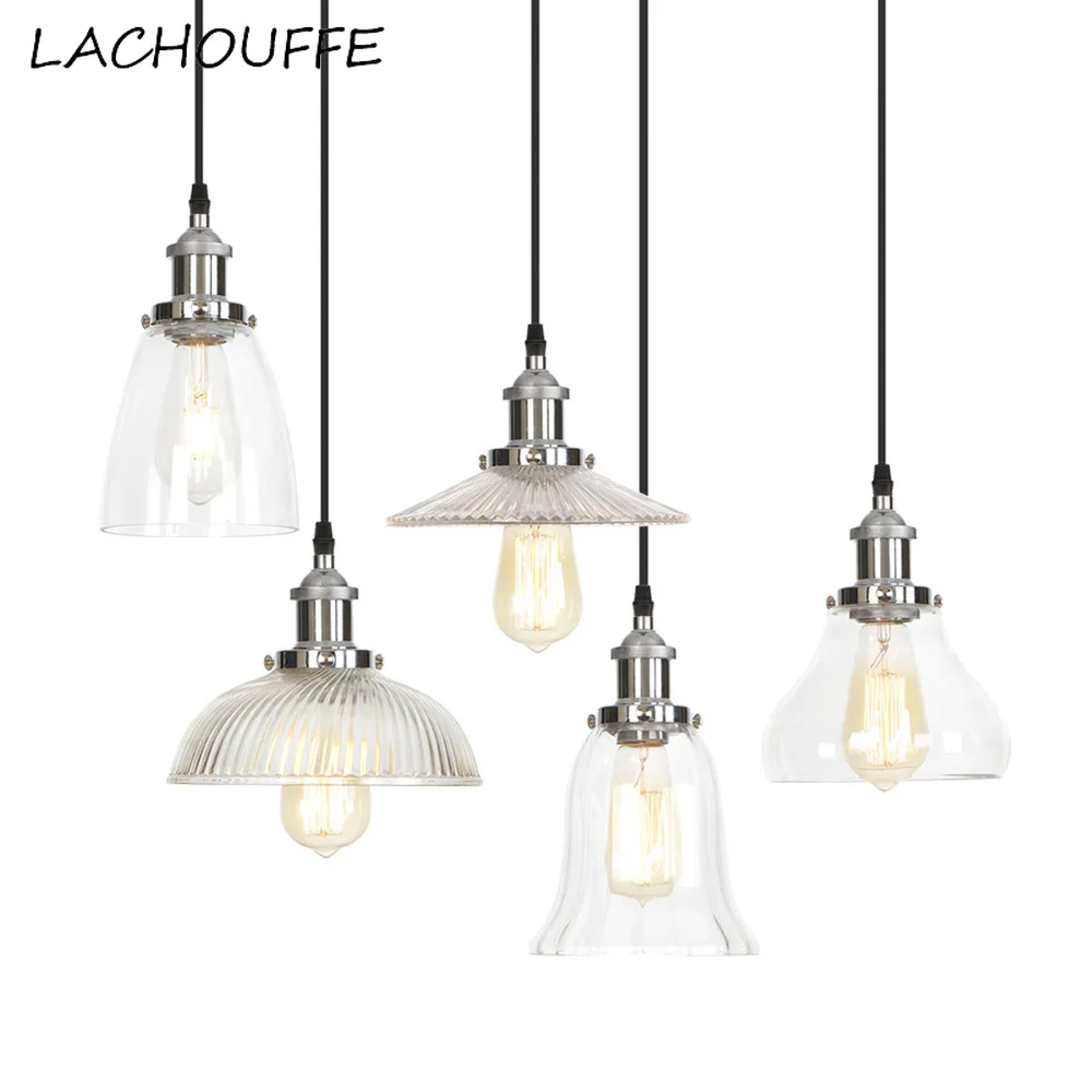 

Nordic Design Glass Pendant Lights Modern Iron Led Hanging Lamp for Dining Room Kitchen Store Loft Decor Lighting Luminaire E27