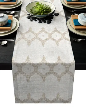 

Table Runner Modern Nordic Pattern White Pattern Chirstmas Party Wedding Decor Crafts Linen Cotton Table Runner
