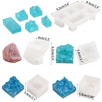 

5pcs Mountain Peak Silicone Mold Rectangle Resin Molds Making Necklaces Pendant L4ME