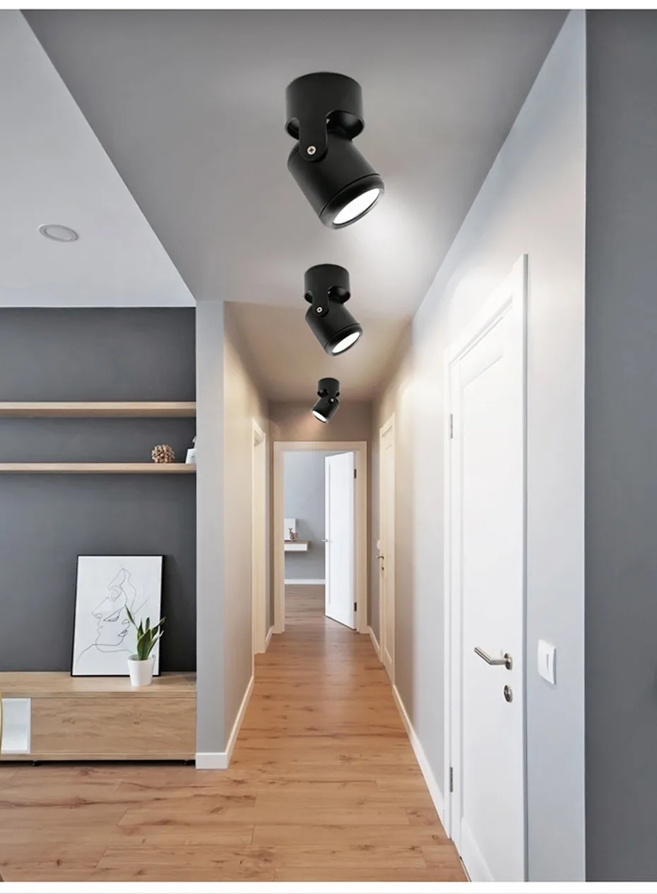 Conduziu a Lâmpada do Teto Rotação de 180 Downlight Superfície Montado Colorido Ponto 7 w 10 15 20 Ajustável Graus Luzes Internas Cob Led 4 Luzes e Iluminação