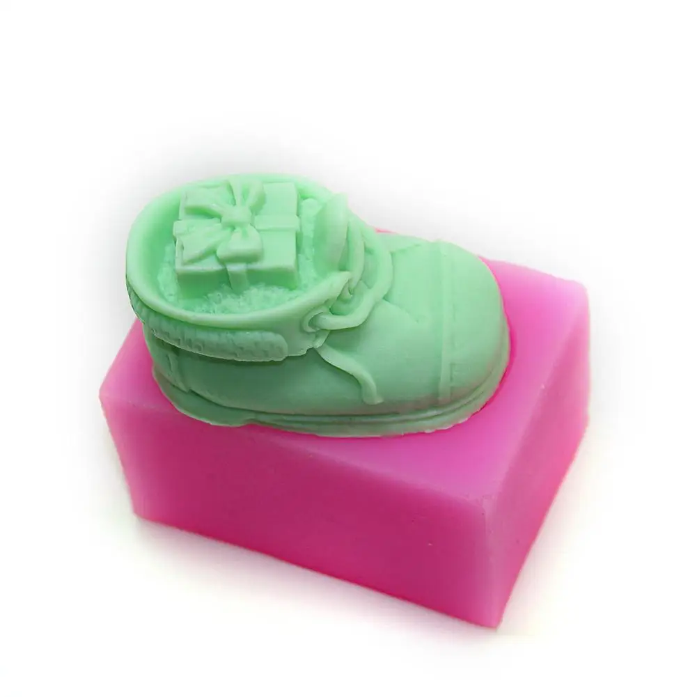 3D DIY Рождественская Подарочная обувь с силиконовыми формочками для сыра торта