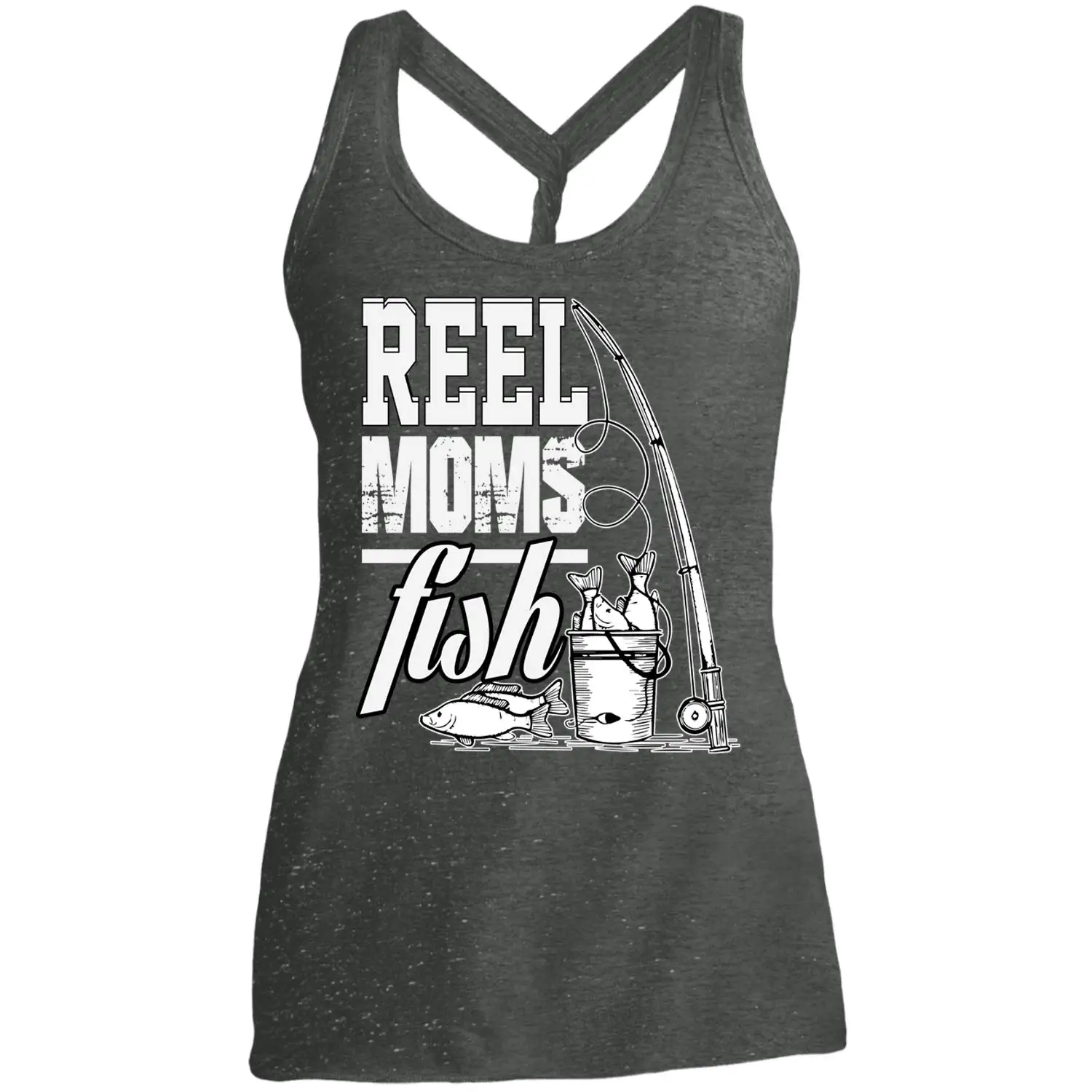 TSDFC Reel Moms Fish Ladies Cosmic Twist Back Tank Go Fishing T Shirt |