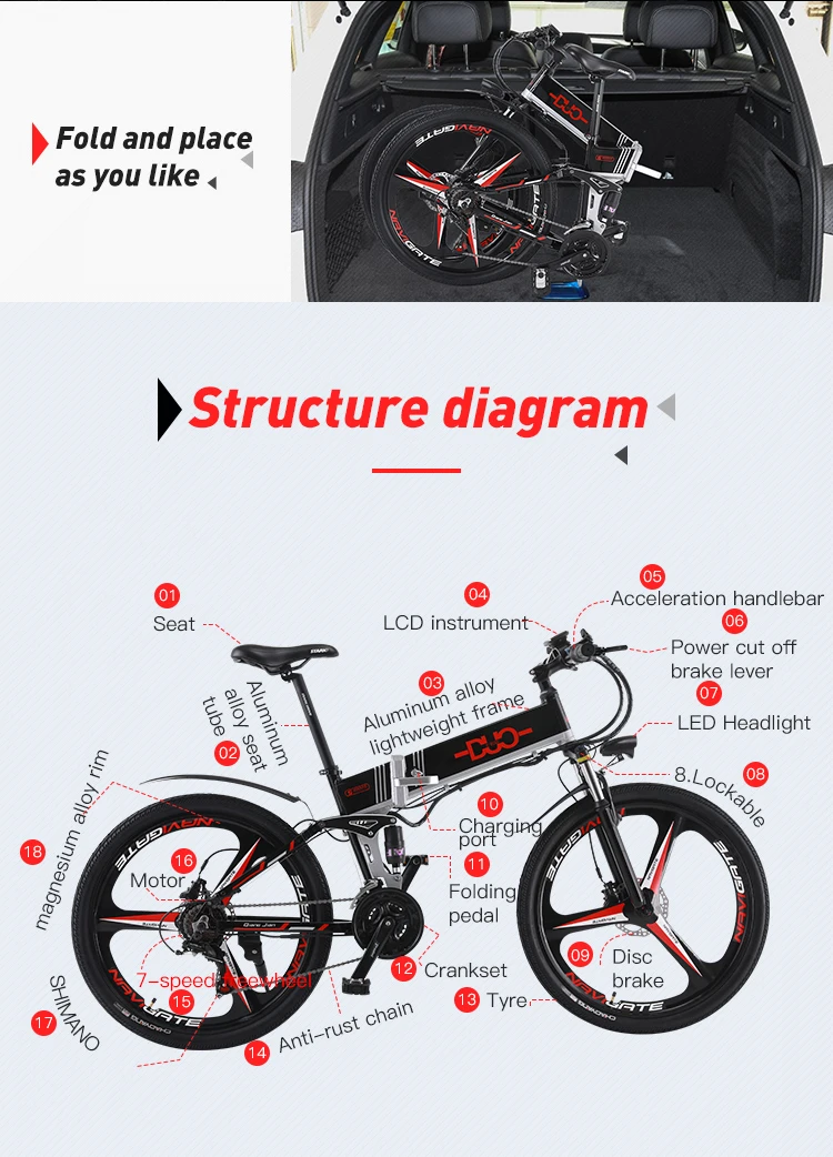 GUNAI M90 Электрический велосипед 350 Вт 110 км 21 скорость 40 км/ч батарея ebike Электрический 2" внедорожный Электрический велосипед bicicleta