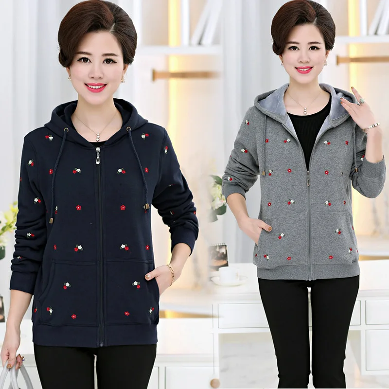

2020 Spring And Autumn Middle-aged WOMEN'S Coat Middle-aged Women Dress Hoodie Thin Cashmere Casual Jacket Coat
