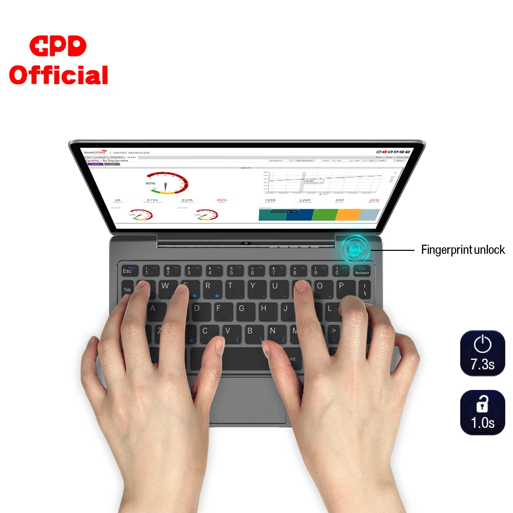 GPD P2 Max Mini Laptop Ultrabook Computer Slim PC Netbook 16GB + 512GB 8.9 Inch IPS Touch Screen Intel Core m3-8100Y Windows 10
