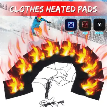 

8 in1 USB Clothes Heating Pad With 3 Gear Adjustable Temperature Electric Heating Sheet Thermal Warm Heating Pad For Vest Jacket