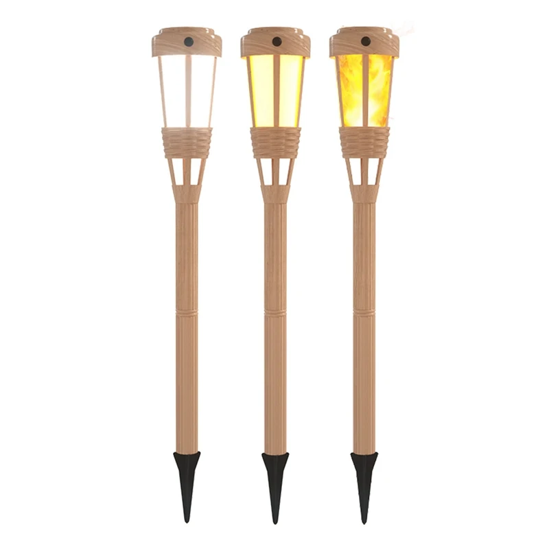 Solar Flame Ground Light 3 Mode Outdoor Waterproof Garden Light Street Light