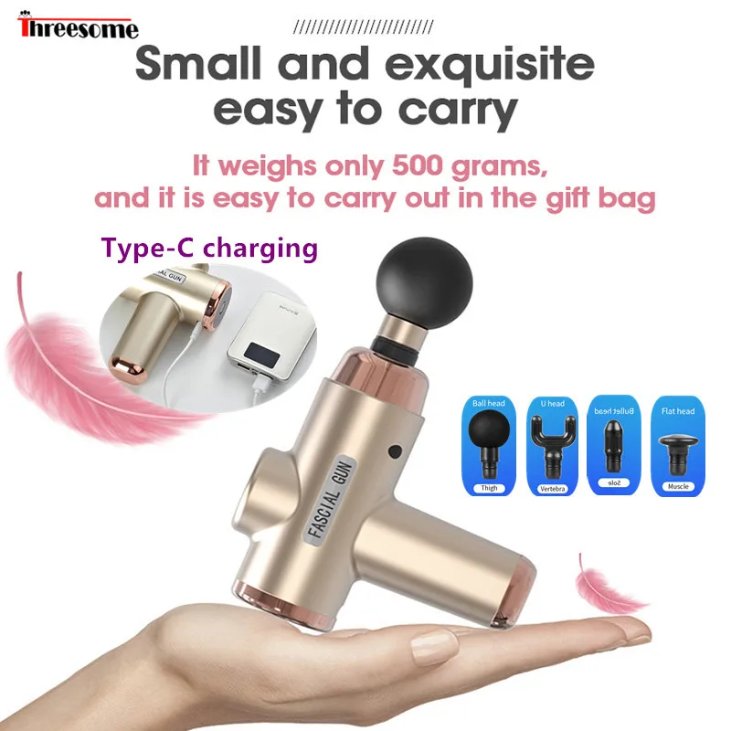 

Massage Gun Mini Fascia Massager USB charging for Pain Therapy Body Vibration Deep Muscle Stimulator Massage Relax Pain Relief