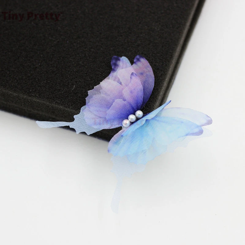 Swallowtail Butterflies 10PCS Handmade Organza Butterfly Accessory For Wedding Bridal Hair Jewelry jewelry making supplies,doll handmade accessories,craft supplies