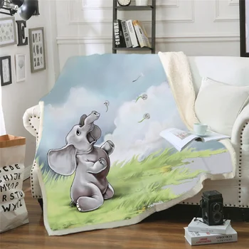 

Indian Elephants Super Soft Cozy Velvet Plush Throw Blanket Modern Style Animals Sherpa Fleece Blanket for Couch Throw Travel