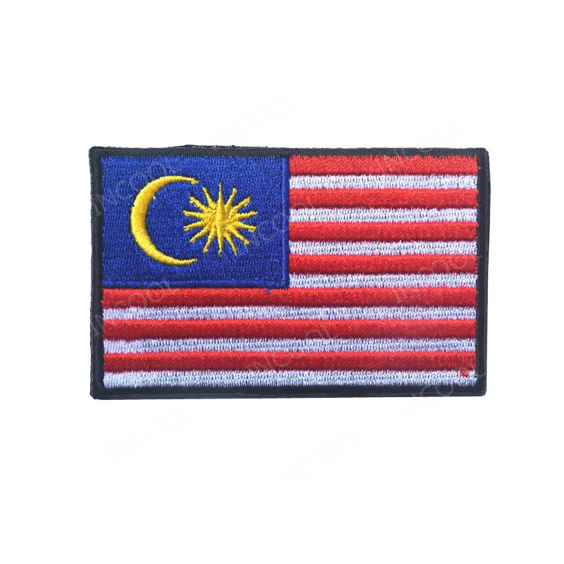 Бруней, шрю-Ланка, Maldives Kazakhstan Nepal Palestine Kuwait Таиланд Малайзия Laos национальный флаг, вышитые нашивки, значки с флагом - Цвет: Malaysia Flag