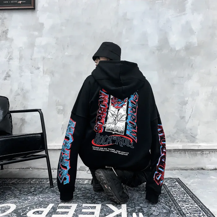 High Street Funeral Ретро Рок Burr старый промытый хип хоп толстовки с капюшоном для мужчин и женщин повседневный Топ