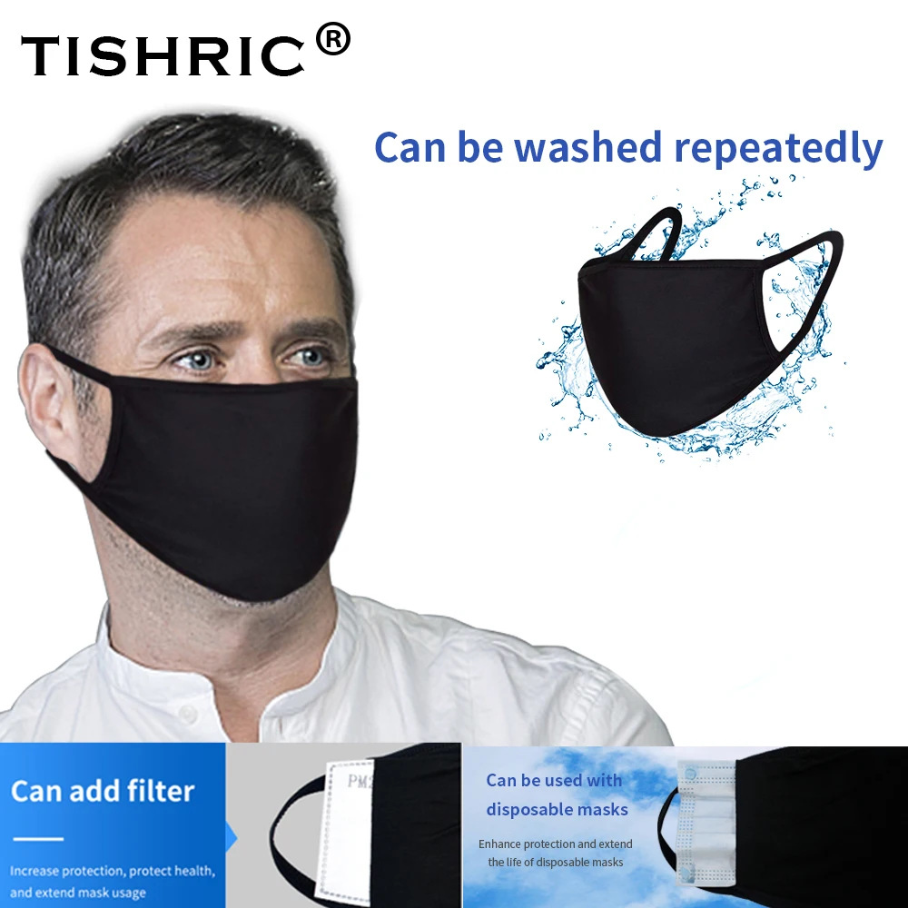 

TISHRIC Washable Reusable Soft Cotton Mouth Masks Carbon Filter Anti Dust Droplet Respirator Safety Mask Filters for Kids Adult