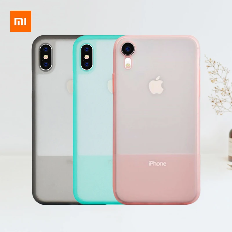 

Original Xiaomi IPhone Silicone Phone Case for IPhone XR XS XSMax Frosted Translucent Anti-fall Shell Color Photo Frame