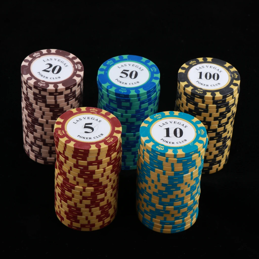 100 много фишек для покера в Лас-Вегасе, игровые наборы для покера 5,10, 20,50, 100 чисел