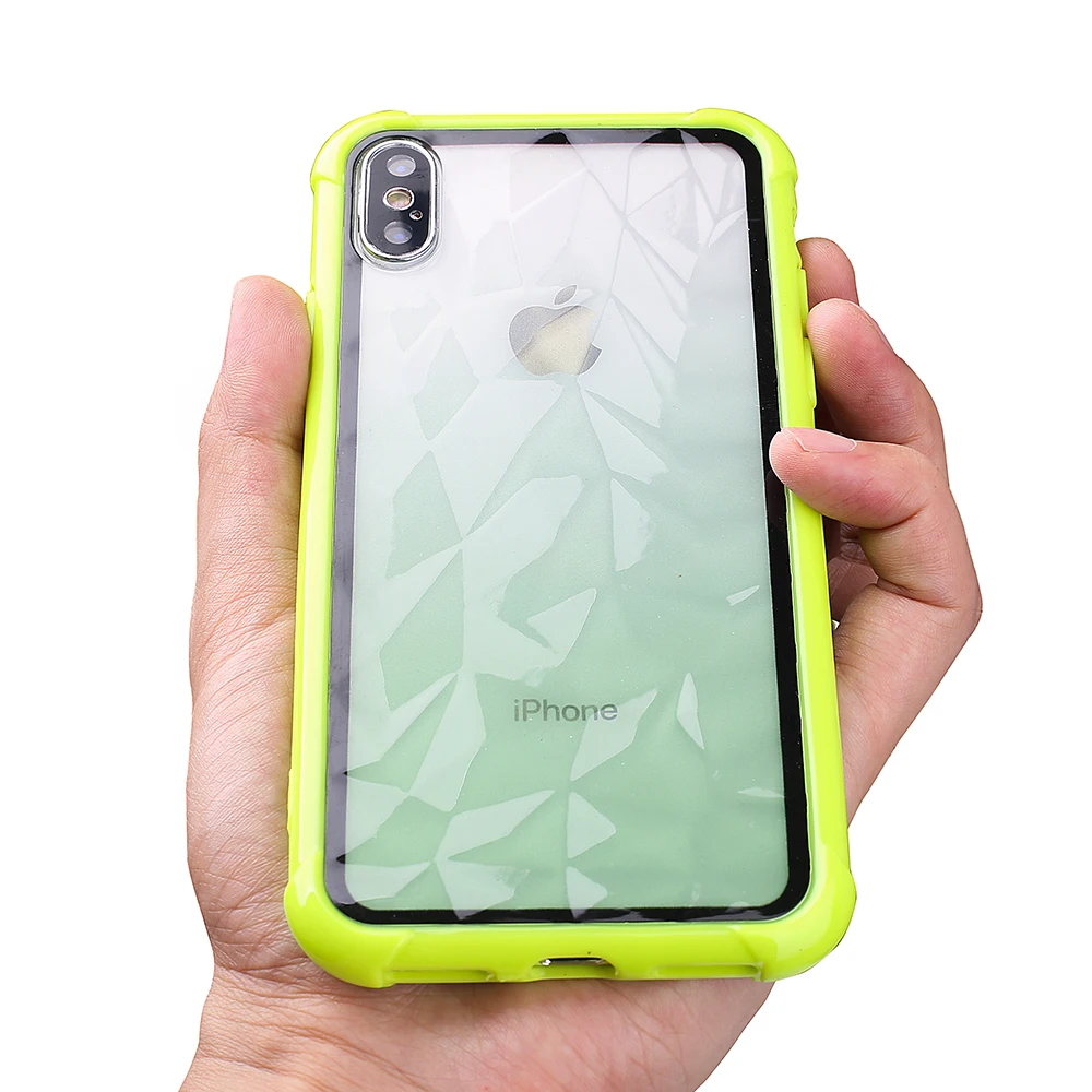 

For iPhone 8 Case Fashion Shockproof Gradient Diamond Back Cover for iPhone 7 6 6S 8 Plus X XR XS Max Hard Clear Bumper Coques