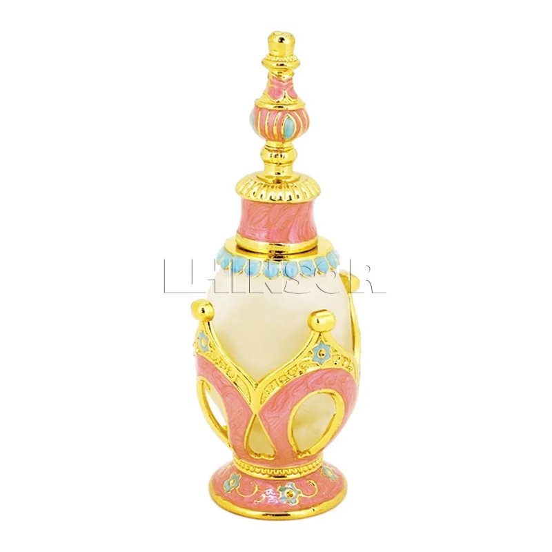 15ml Arabic Style Antiqued Alloy Metal Perfume Bottle Royal Essential Oils Bottles with Dropper Middle East 5