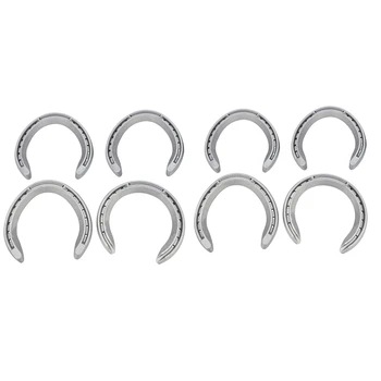 

8 Pcs Horse Equipment Aluminum Alloy Horseshoes 2 Front+2 Rear Farrier Tools for Tournament Play,4 Pcs No.5 & 4 Pcs No.4