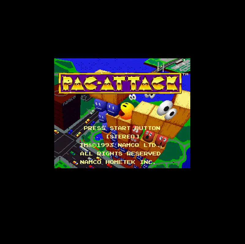 Большая серая игровая карта Pac Attack NTSC версии 16 бит 46 пин для игроков в