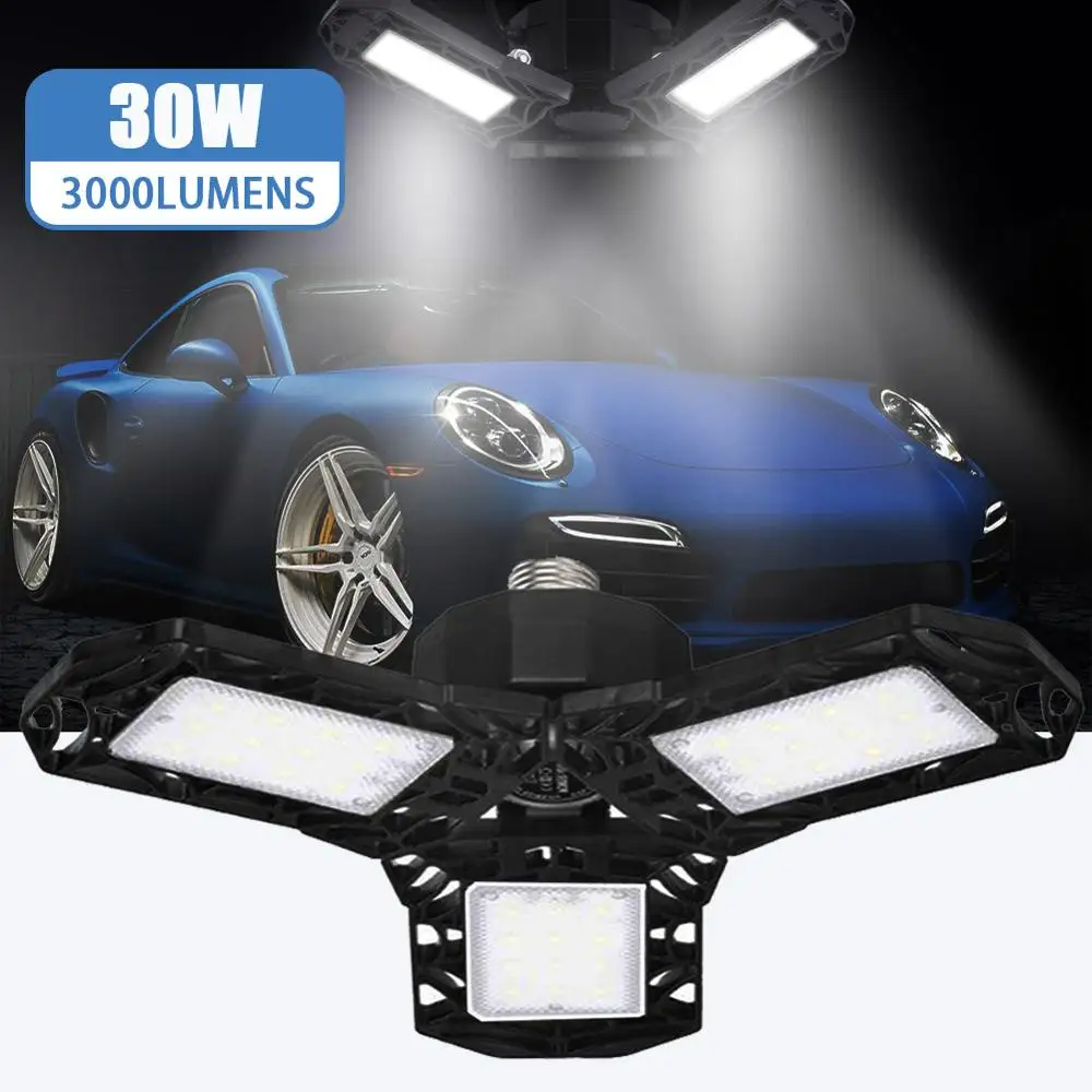 

NICLUX LED Garage Light E27 Garage Lighting Folding Industrial Light Warehouse Adjustable Angle Garage Lamp For Garage Workshop