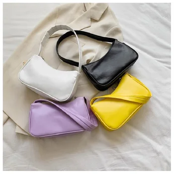 

Casual Axillary Bags for 2020 Women Soft PU Leather Female Shouler Bag Solid Lady Totes Women's Handbags Versatile Mini Purses