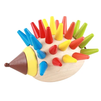 

DIY Eco-friendly Baby Hedgehog Assemble Children Building Block Funny Educational Toy Early Learning Wood Magnetic Colorful Gift