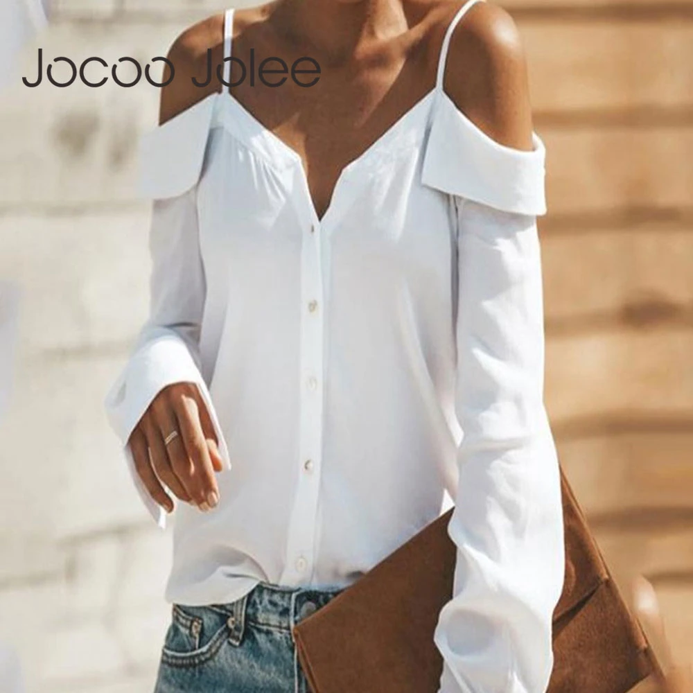 black v neck off the shoulder top