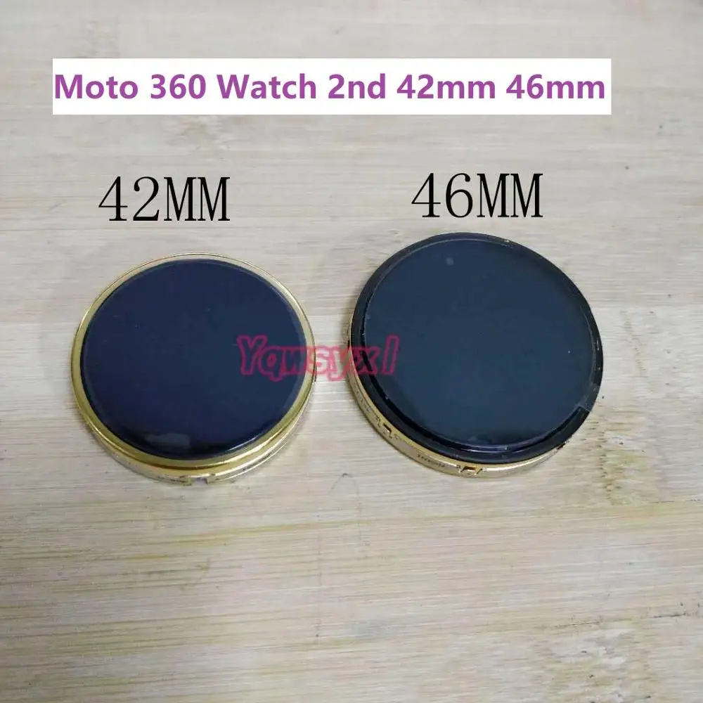 

Yqwsyxl Original New for Moto 360 Watch 2nd 42mm 46mm Touch Screen Digitizer LCD Display With Frame Parts Replacement