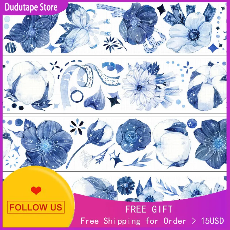 

1 Loop Washi PET Tape Shilin Studio Journal Diary Xi Fog Bloom Take Away Decorative Flowers