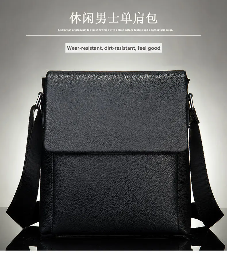 Новая высококачественная Мужская сумка из натуральной кожи, маленькие сумки-мессенджеры, модный фирменный дизайн, мужская сумка на плечо черного цвета